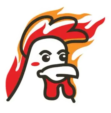The Wingify rooster mark, white keyline version